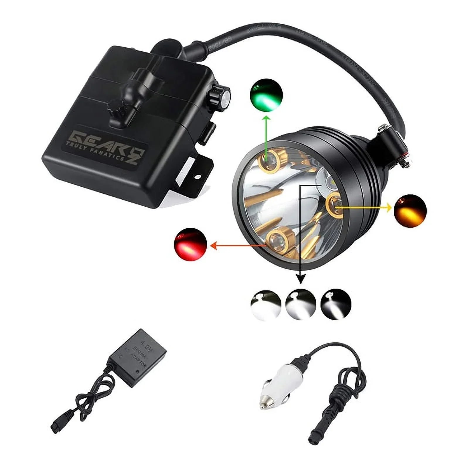 Camping Coyotes 4 Head With for Hiking for Rechargeable LEDs Working Powerful 6 Perfectly Night Hog Hunting Modes Lighting Fishing Headlamp Waterproof Lights Predators &