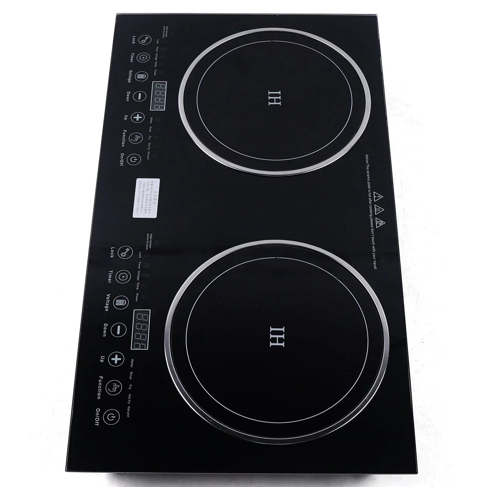 Ceramic Burner Cooker+1400W Countertop Touch ANQIDI Portable 1200W Cooker Sensor Stove Dual Cooktop Digital