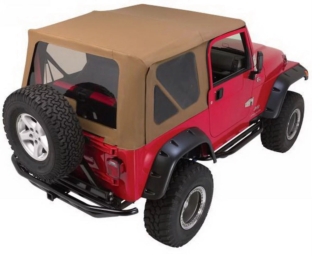 Full RealTruck Complete Rampage Frame Doors, With With Soft by & Hardware Diamond Top For W/Tinted Steel TJ, Kit 68836 Windows Jeep Khaki 1997-2006 Wrangler