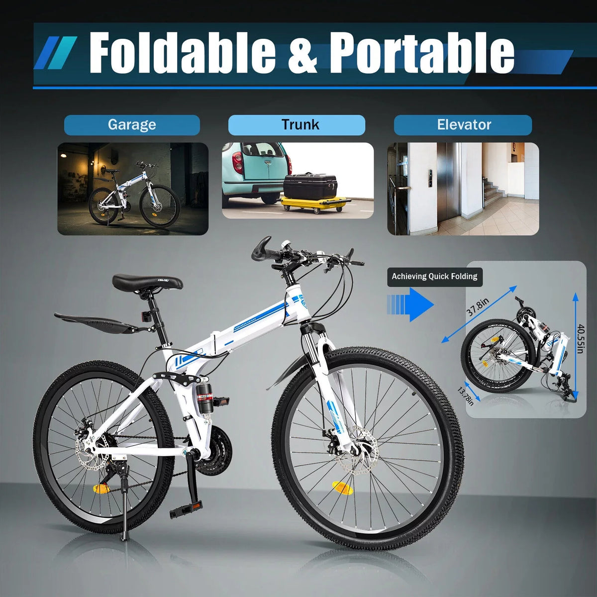 21 MTB Mountain Speed 26" Brake Bikes Bike Men Disc Dual SHZICMY Folding Bicycle School