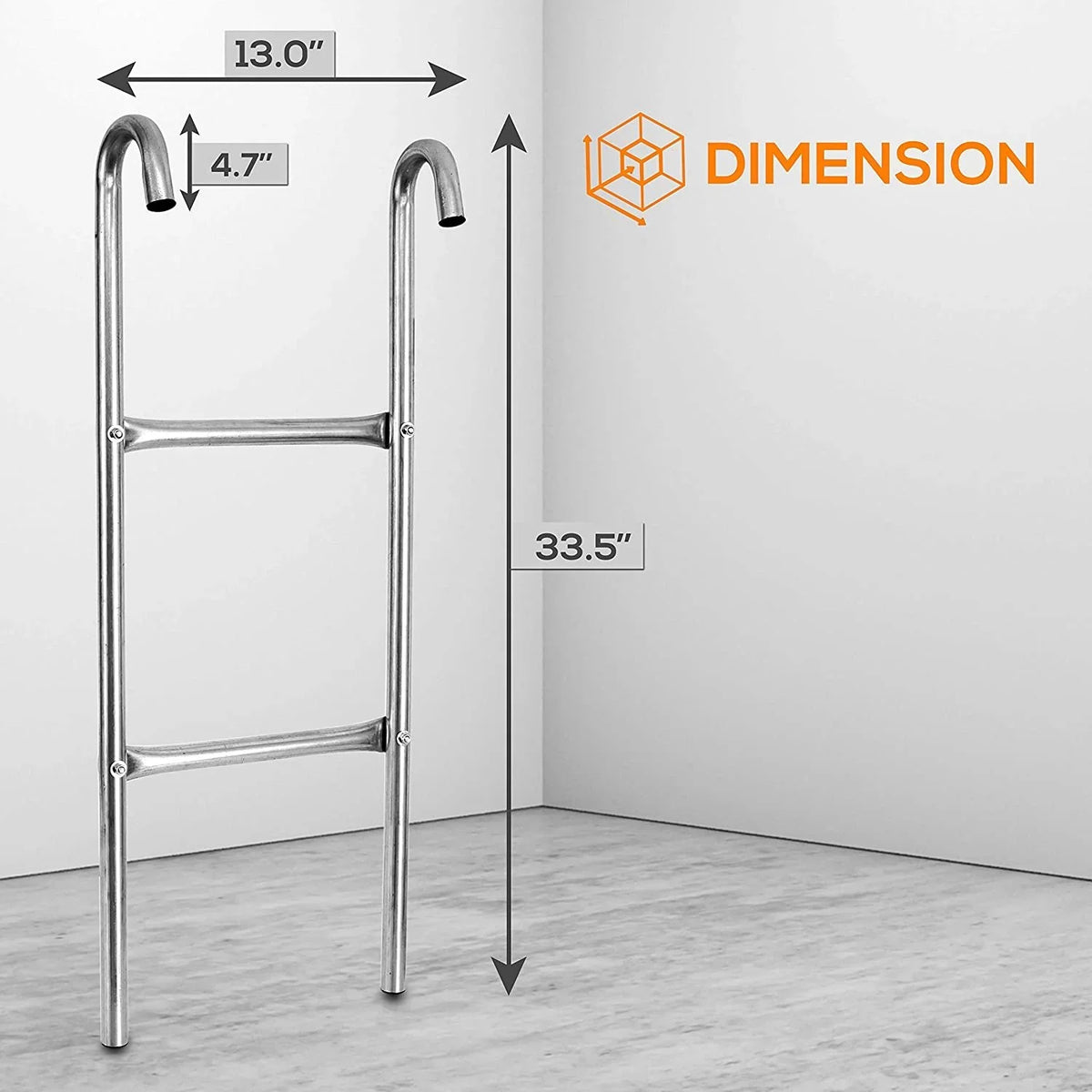 Access 2 Ladder Trampoline Climbing Galvanized SereneLife 4.7 Steel Resistant Weather - Step inch.