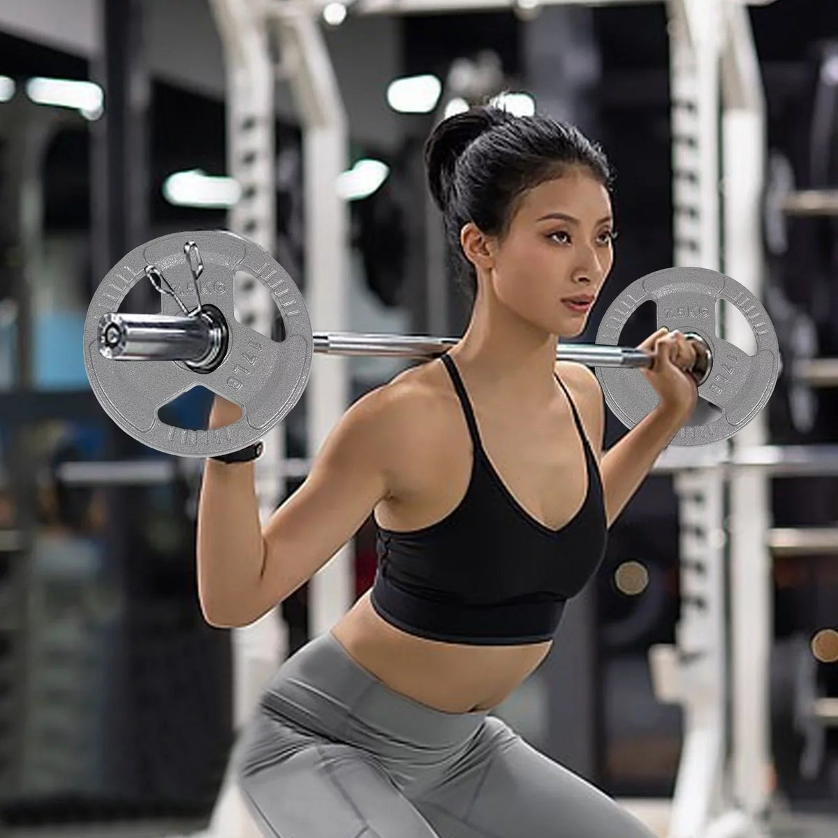 2 and or Pack Training Olympic Plates, Iron for Weightlifting, Olympic Plate Strength 17LB Cast Weight Standard