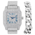 Blue - Gold Bling-ed product Way Cuban) Square image Hop (Silver a Hypnotize You R# Out Will 0513Sq Hip Flashy Biggie Watch in Iced