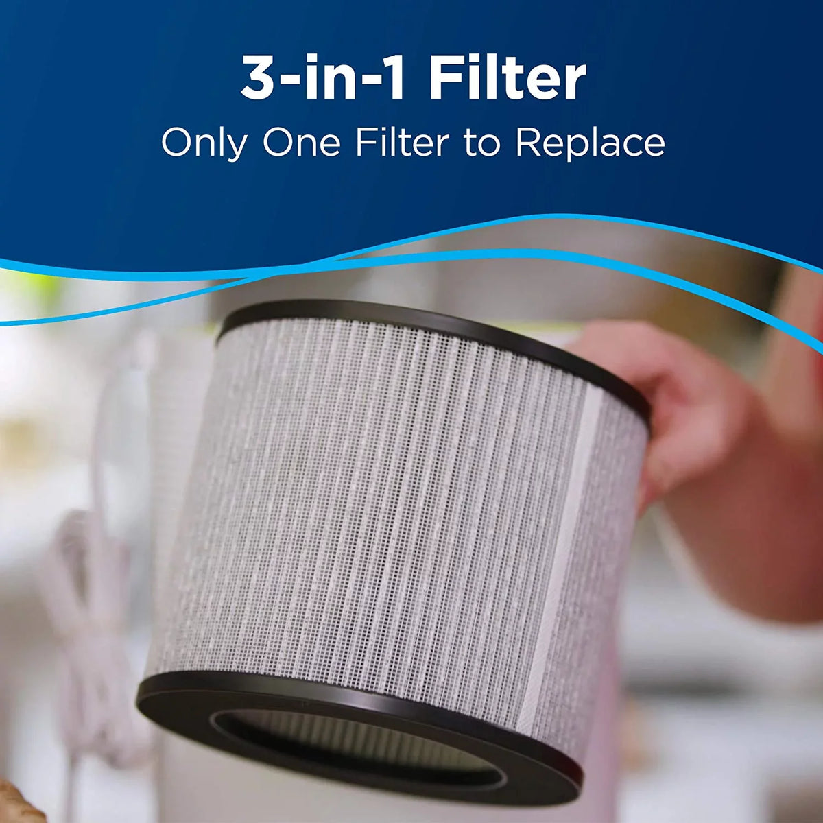 BISSELL Odors, Dust, Efficiency Timer, High for Pets, Bedroom Cleaner Room MYair Air for and Filter Pollen, Carbon 2780A Purifier Quiet Allergies, Hair, Small with Smoke, and Home, Dander,