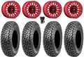 Kawasaki 32" Bdlk Wheels Red Fuel Mule XT 15" Teryx Rincon Tires RAZR