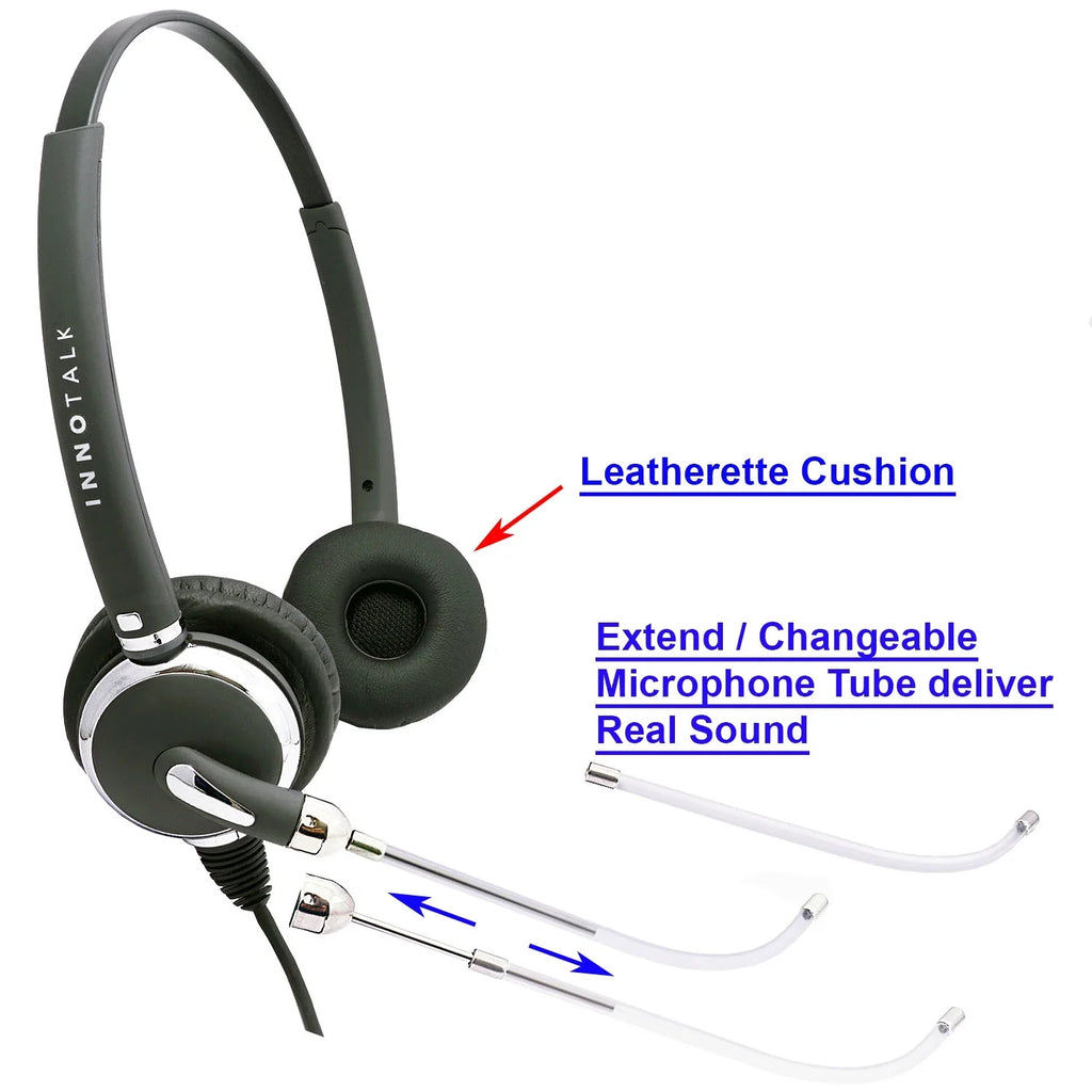 Cisco Headset Desk Voice Mic RJ9 Headset Phone Binaural for Tube with - Adapter Headset Cisco