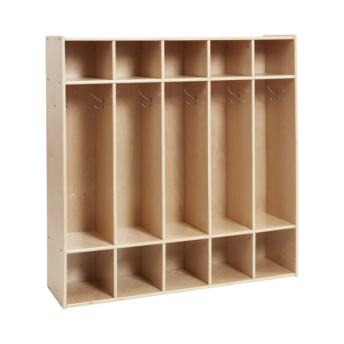 Natural Streamline 5-Section Locker, Classroom Coat Furniture, ECR4Kids