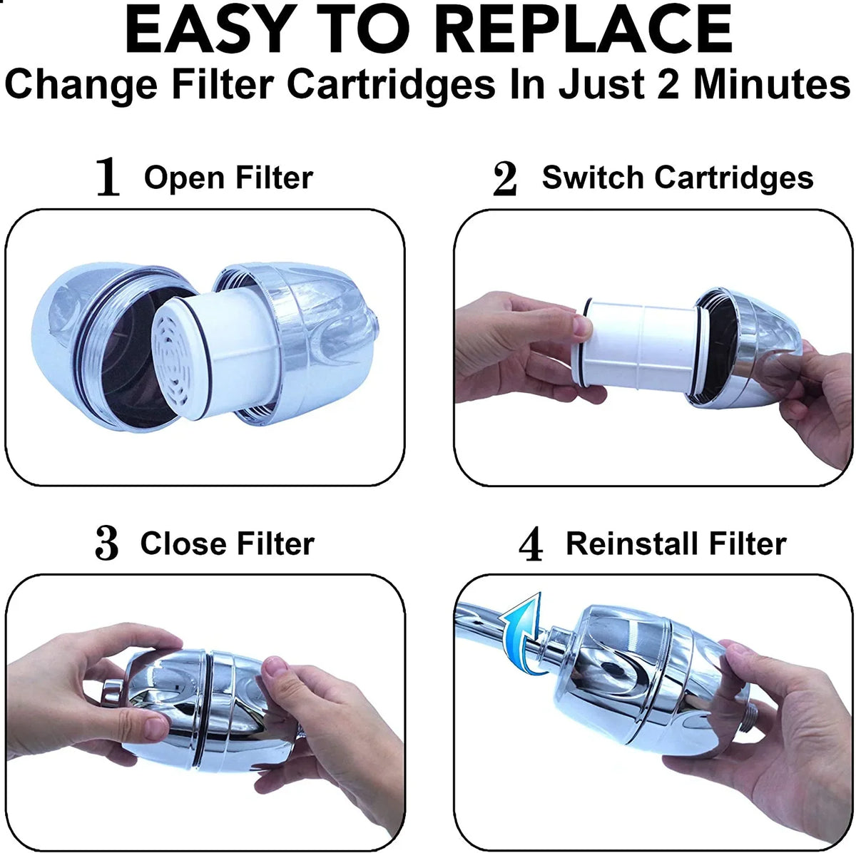 '- - High Softener - Replacement And Minerals Filter Home Elegante Replacement Filtered System Output For Cartridge Shower Aqua Hard Purifier Chlorine To Filters + Showerhead Cartridge Remove Bath