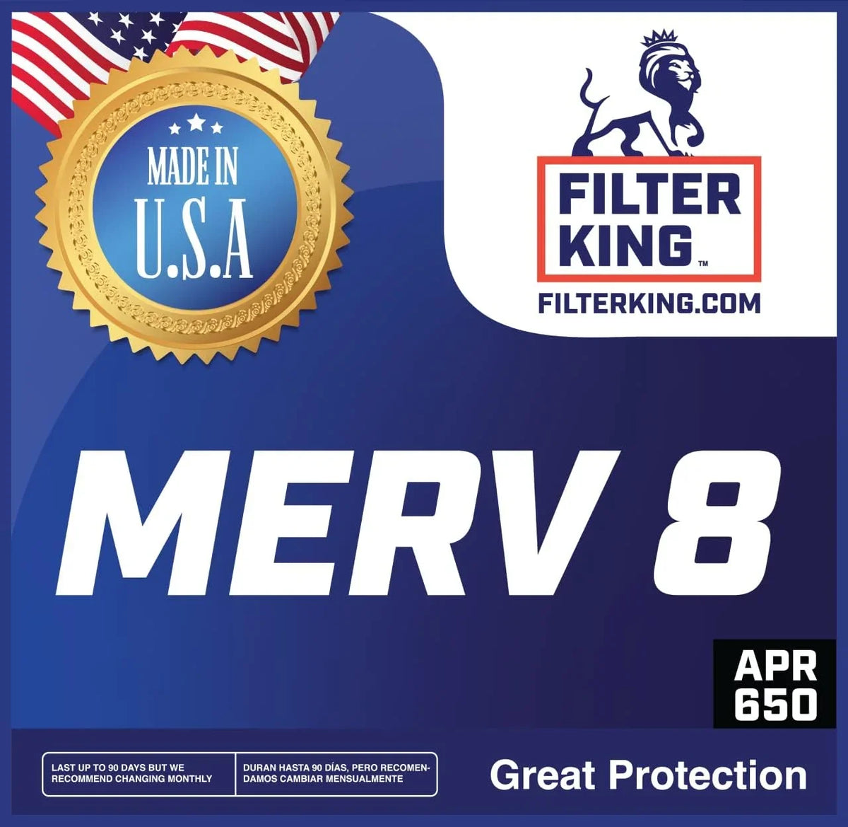 4x33.5x1a | 33.5 4-PACK King HVAC 4 Actual x | USA Air Pleated x MADE | IN Filter | Furnace 8 MERV A/C Filters Size: Filter .75"