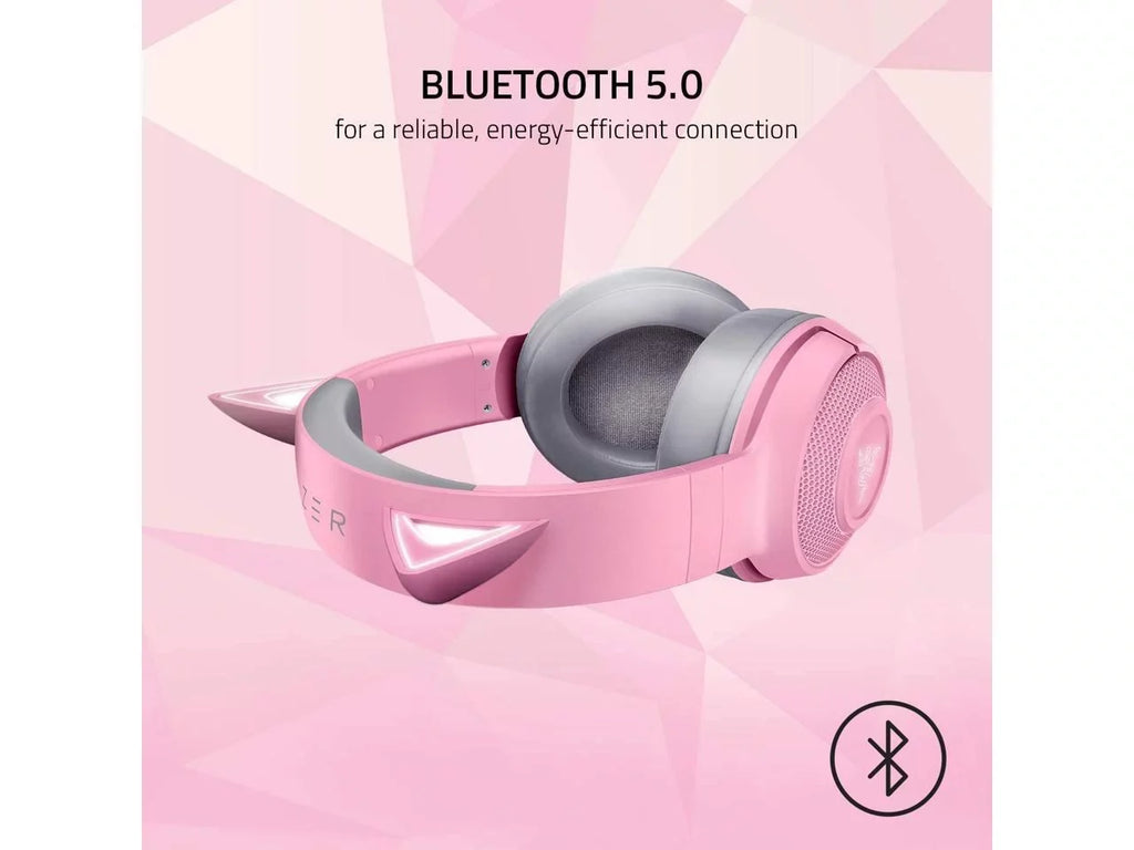 Microphone Edition: 5.0-40ms - Beamforming Custom-Tuned - Latency Low - Bluetooth Drivers Pink Chroma 40mm Razer Quartz Razer by Connection - Kraken Powered Kitty BT