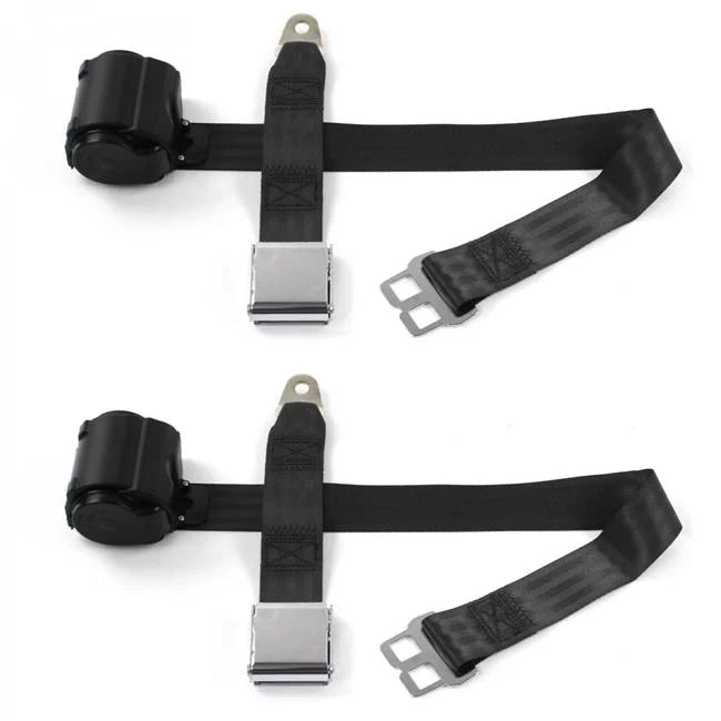 Belts AMC Black - 2 Kit Seat Airplane 1979-1987 Eagle Belt Point Retractable 2 Bucket SafeTBoy