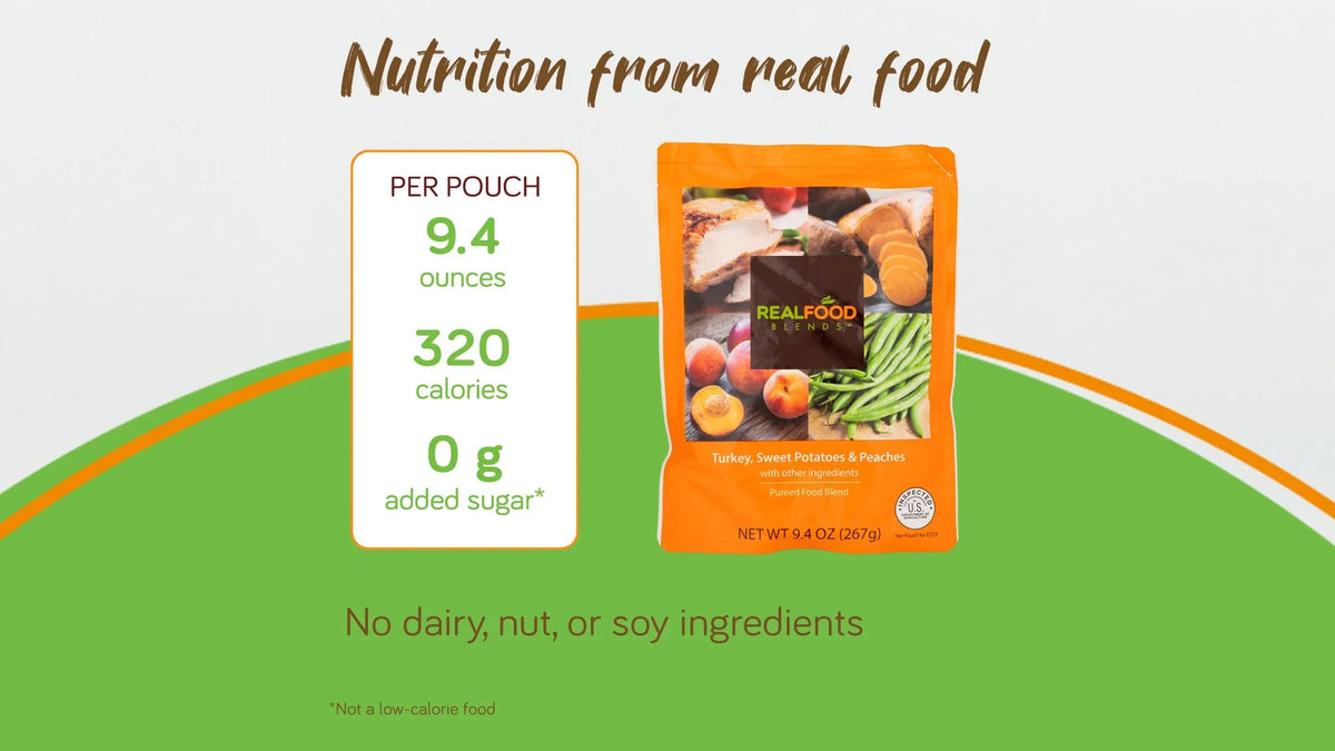 Sweet - Turkey, Meals Tube Real Fed Potatoes People Food Peaches 12) 9.4 (Pack for - Blends Pouch of - Oz &