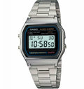 and Resistant Steel Adjustable Watch, Classic a Alarm Lock, Digital Water Men's with Casio with Stainless Clasp Calender Features, Bracelet Auto Stopwatch, and