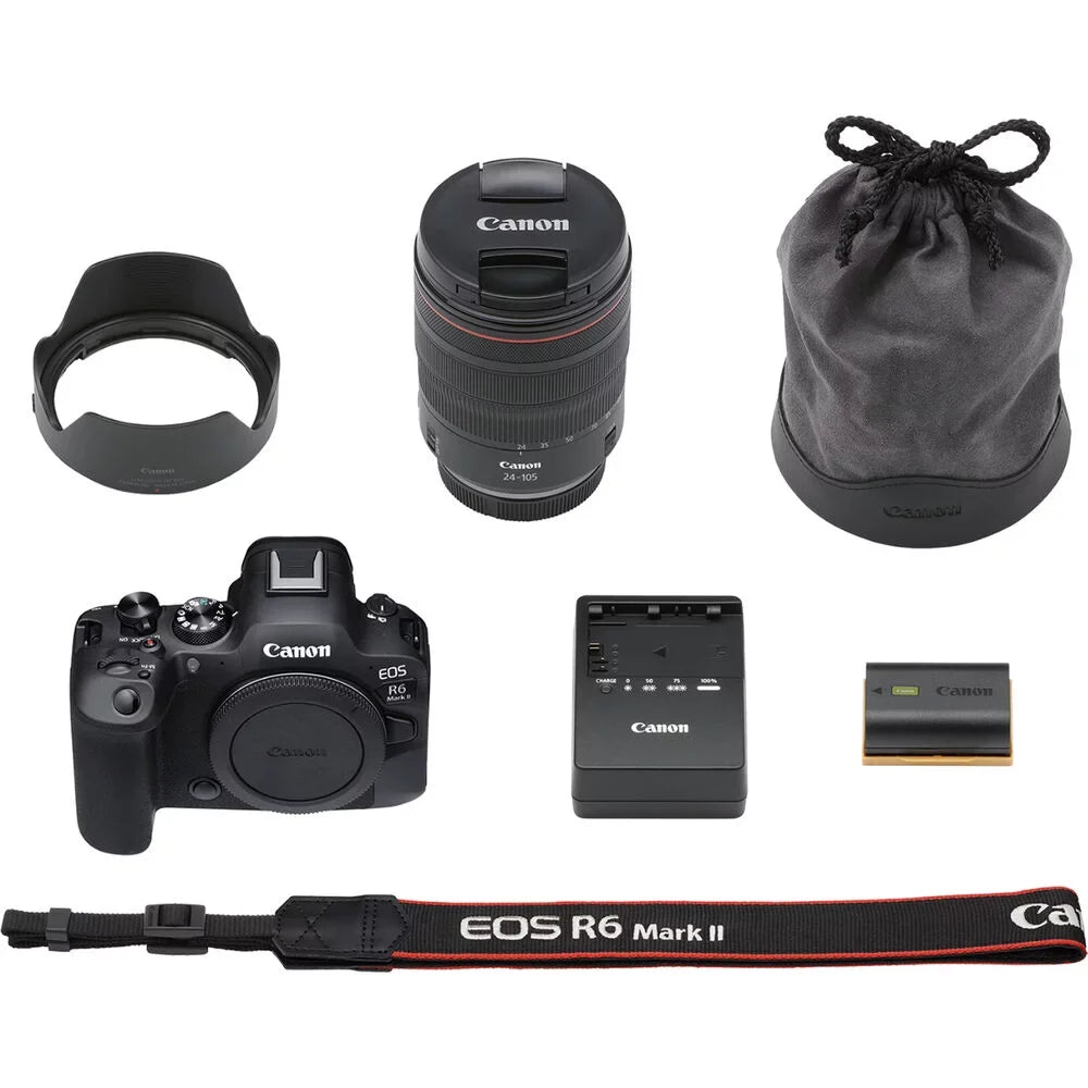 Charger + Corel 64GB Battery Memory LPE6 + + Mark Software + f/4 More + II External (5666C011) + Card Lens Reader 24-105mm + Camera Mirrorless with Card EOS Case Canon Photo R6