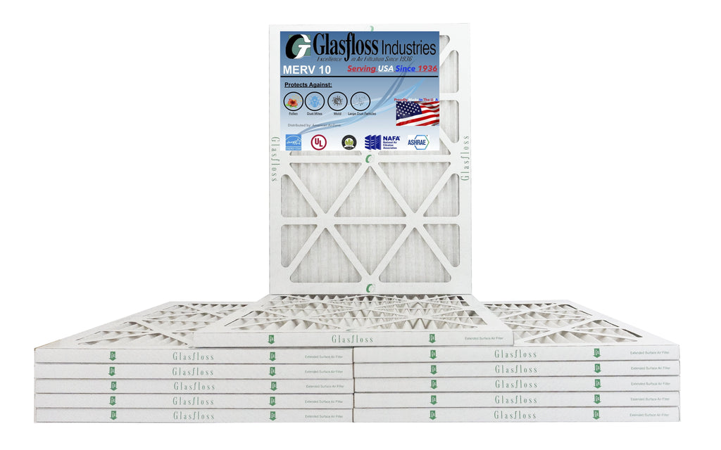 Made Size: 10 18x25x1 inch) - Air x -Qty:12 - 17.5 Filter MERV (Actual Furnace USA - 24.5x7/8 in Glasfloss