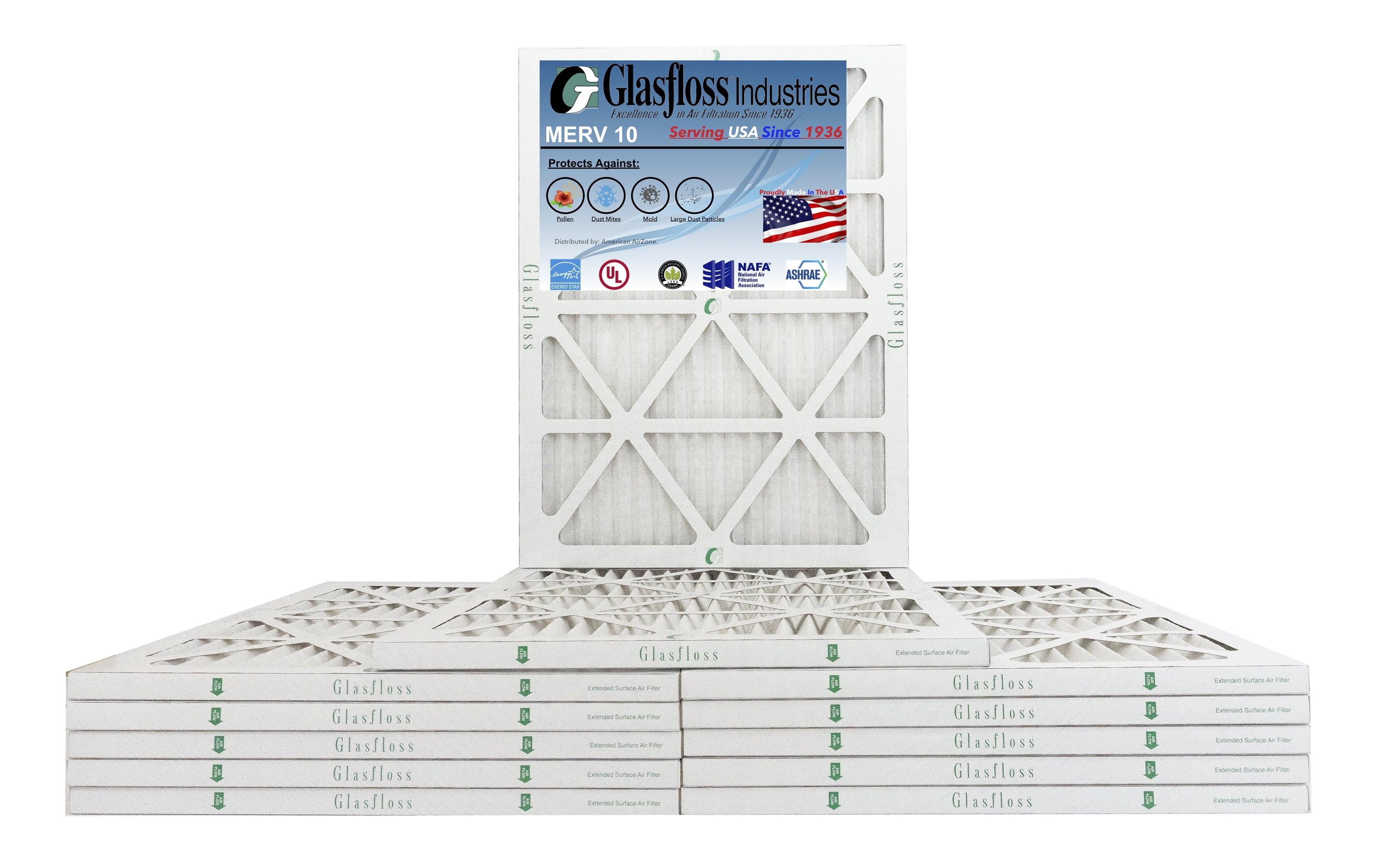 Made Size: 10 18x25x1 inch) - Air x -Qty:12 - 17.5 Filter MERV (Actual Furnace USA - 24.5x7/8 in Glasfloss