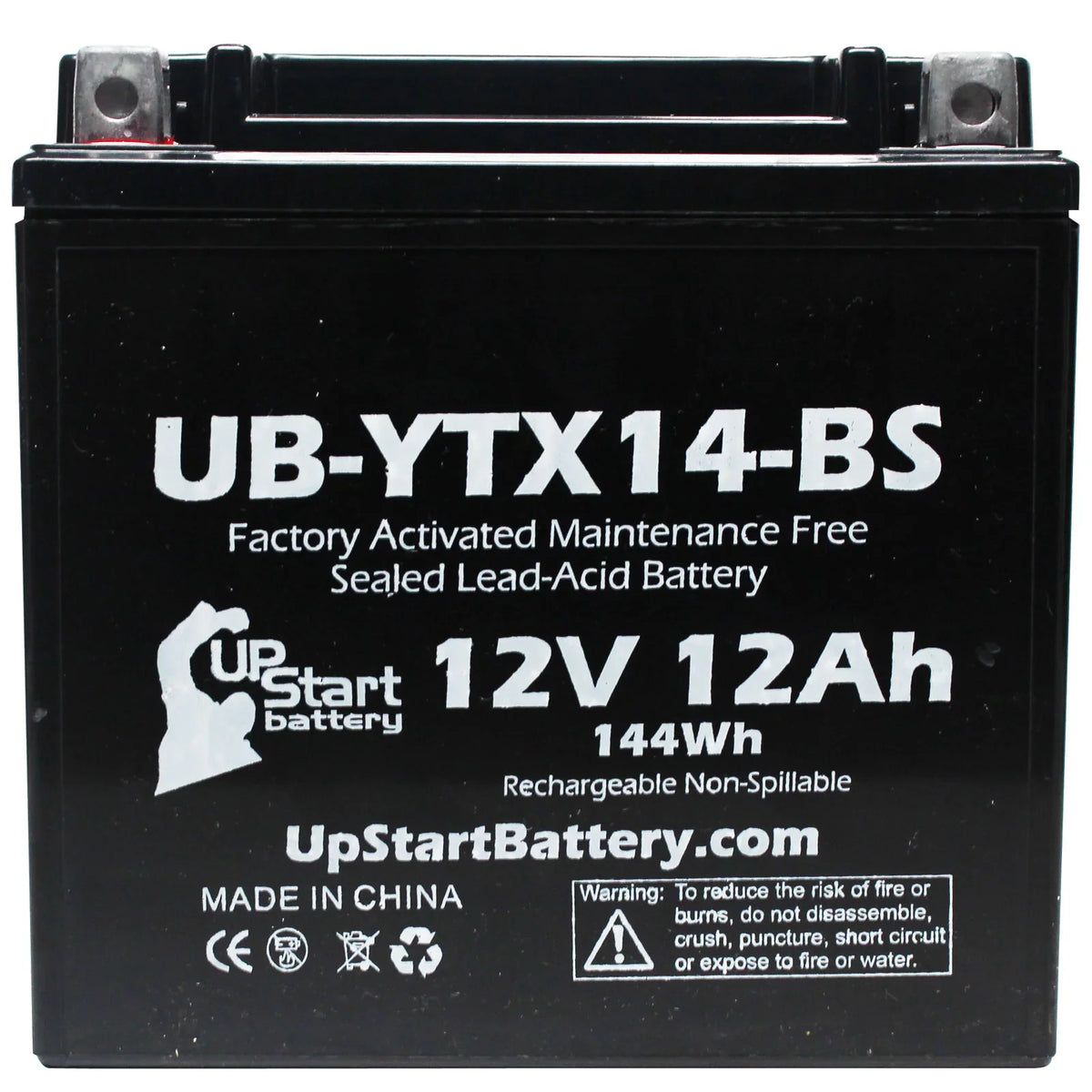 '- Factory Maintenance BMW Activated, 2-Pack GS Replacement 2010 UB-YTX14-BS F800ST, Motorcycle 800 12V, UpStart 12AH, CC Battery Free, Battery