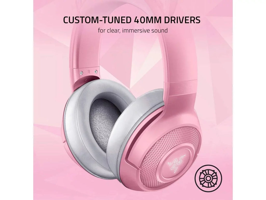 Microphone Edition: 5.0-40ms - Beamforming Custom-Tuned - Latency Low - Bluetooth Drivers Pink Chroma 40mm Razer Quartz Razer by Connection - Kraken Powered Kitty BT