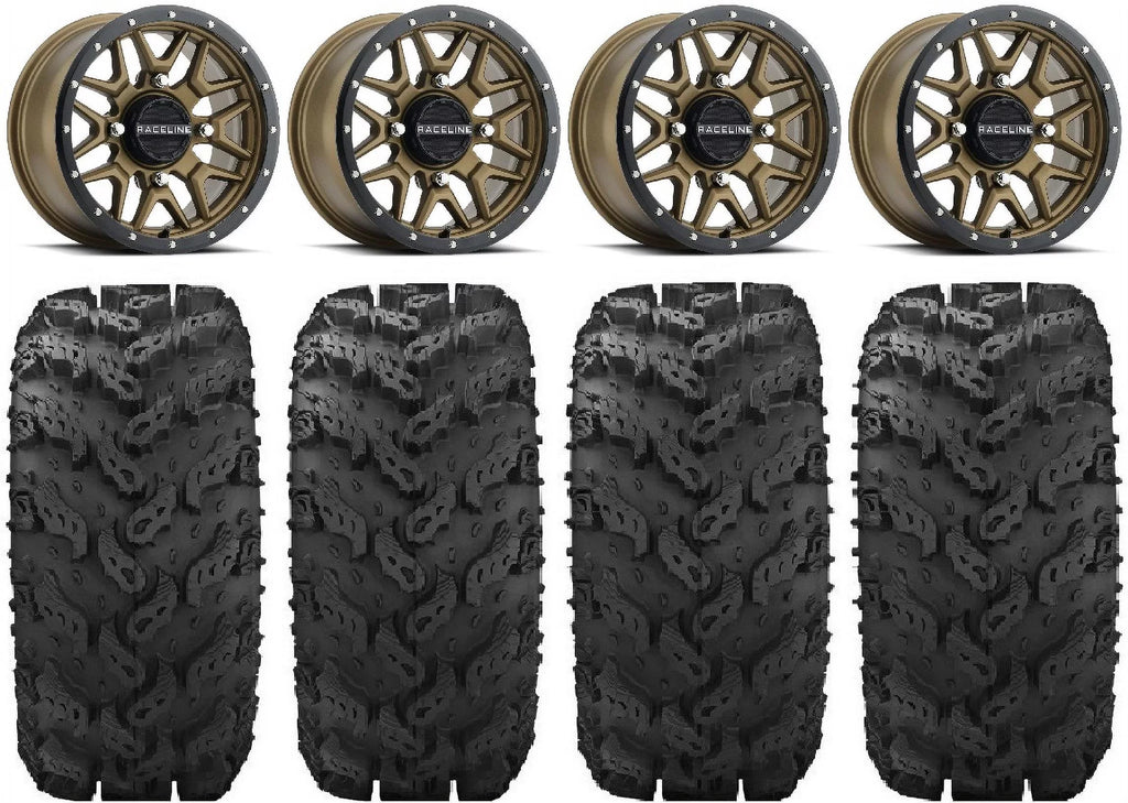 Tires Reptile FXT Krank Pro 28" Kawasaki Raceline Bronze 14" Wheels Mule