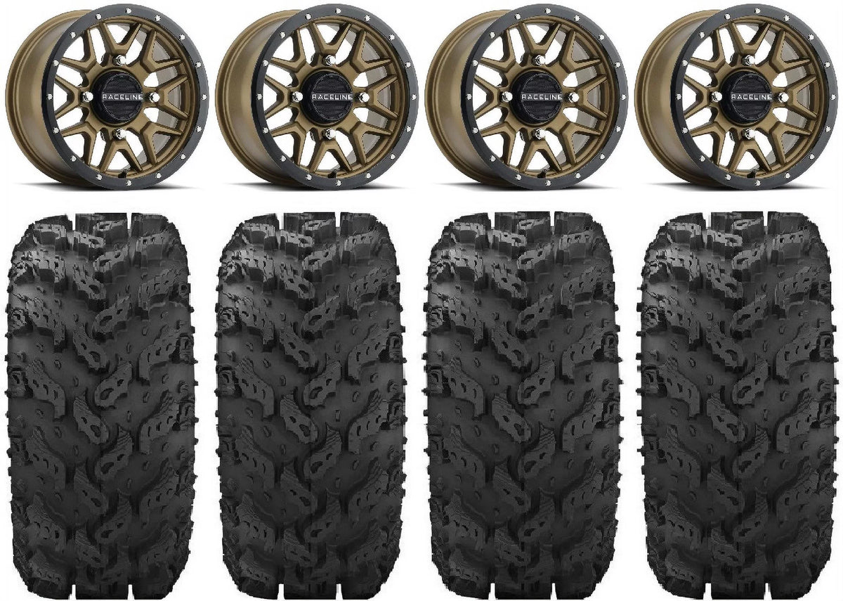 Tires Reptile FXT Krank Pro 28" Kawasaki Raceline Bronze 14" Wheels Mule