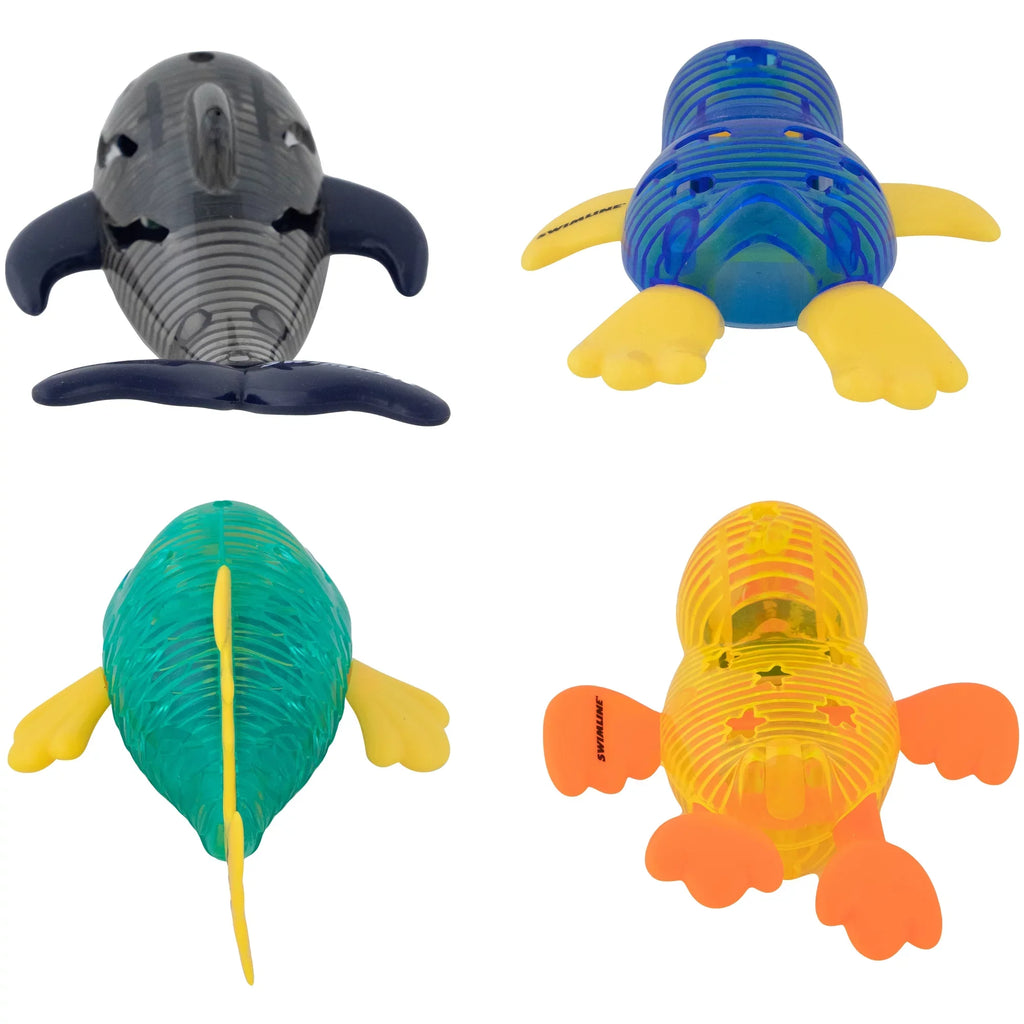Dive Retrieval Underwater For For Catch Animal Multi Flashing Light-Up & Diving Glowing Practice Swimming The Bath LED Tub Game Fun ORIGINAL Toys Fish Pool Sea 4-Pack Learn Pals SWIMLINE Color Kids