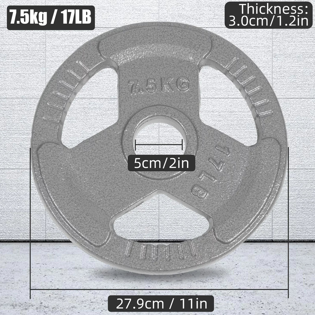 2 and or Pack Training Olympic Plates, Iron for Weightlifting, Olympic Plate Strength 17LB Cast Weight Standard