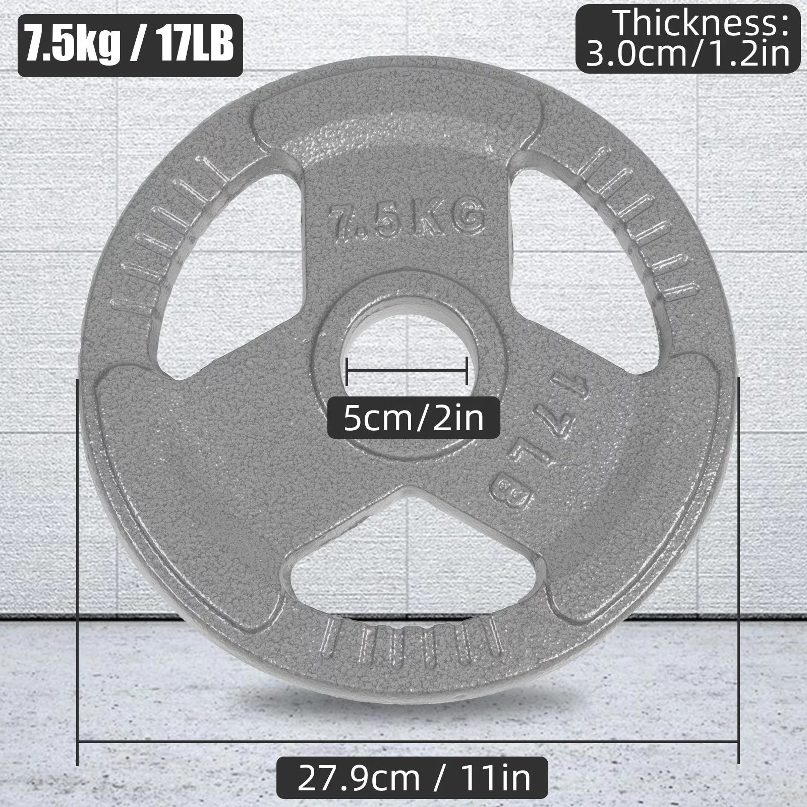 2 and or Pack Training Olympic Plates, Iron for Weightlifting, Olympic Plate Strength 17LB Cast Weight Standard
