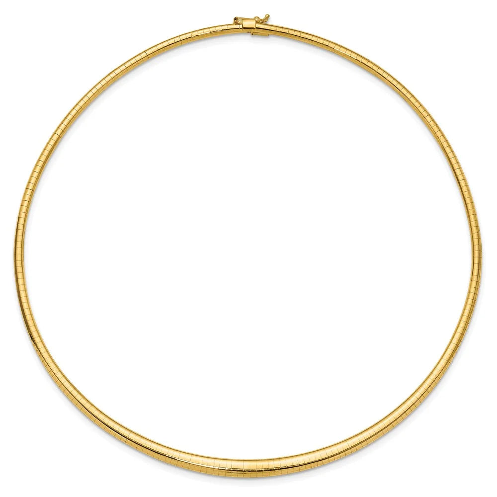 Graduated Necklace 14k QODG6-16 3/6mm Polished Omega