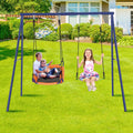 Adjustable A-frame 440lbs Kids, Set for Seats Stand,2 Metal Playground Swing Swing Set Duty Backyard, Heavy for with Backyard Swing Qhomic Outdoor and Playground Park Swing