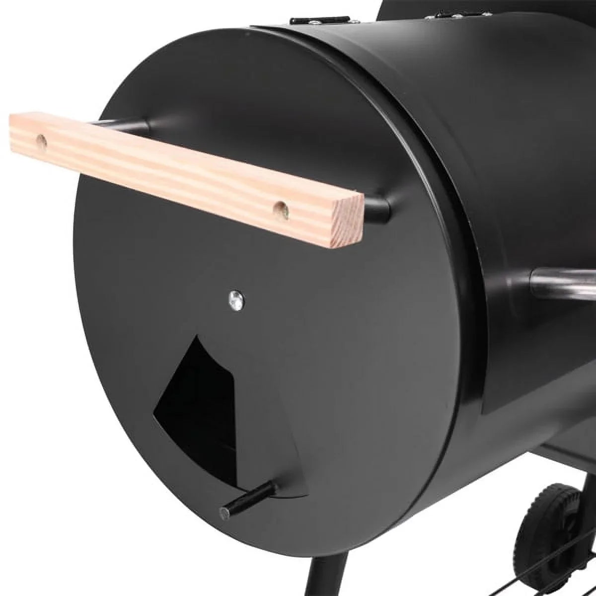 Side Grill Outdoor Smoker, 29.6" Small Burner/Thermometer, with 24.4" Black Grill H BBQ Grills Cooking x Charcoal Grill DFITO Camp Grill, L Backyard, BBQ for with Outdoor Charcoal