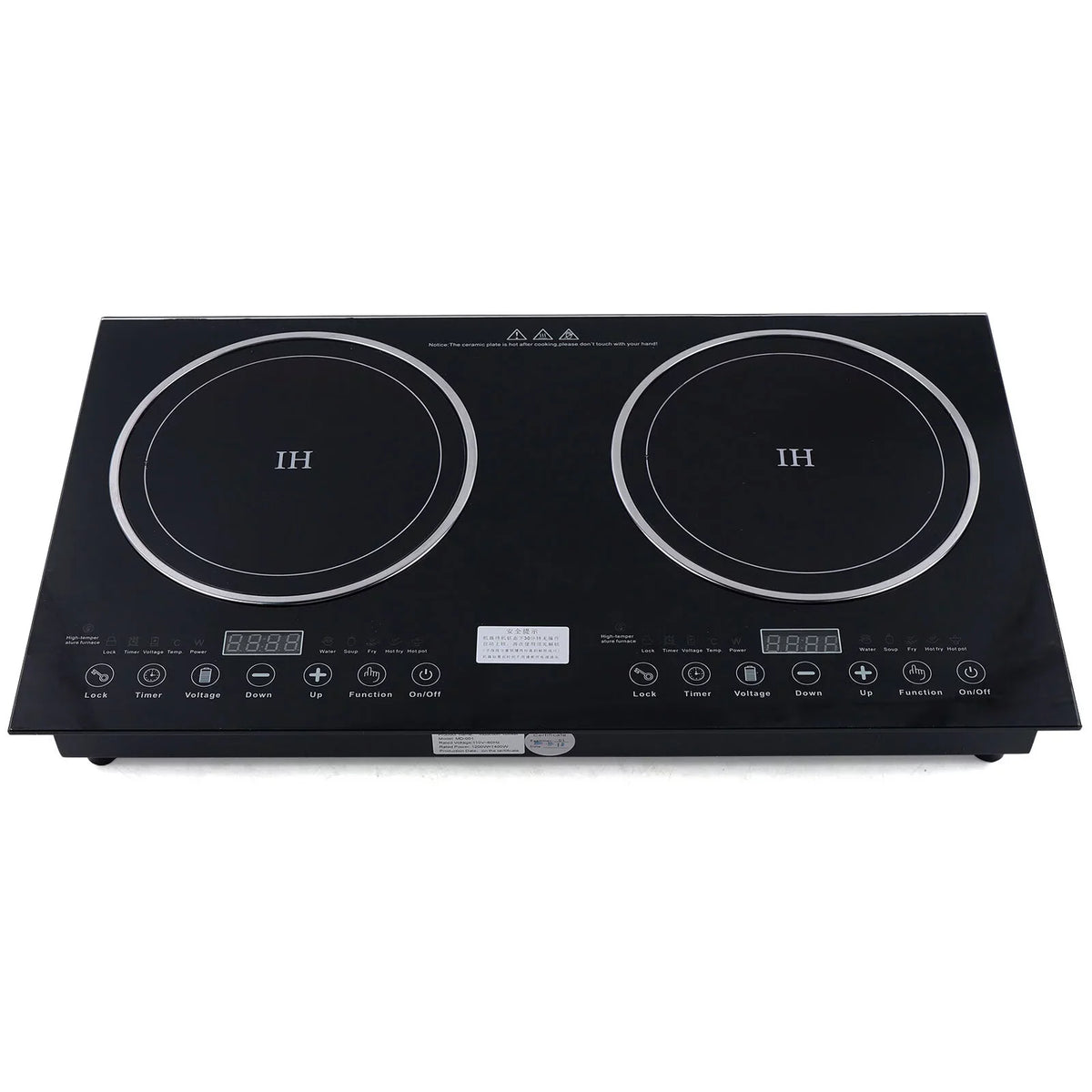 Ceramic Burner Cooker+1400W Countertop Touch ANQIDI Portable 1200W Cooker Sensor Stove Dual Cooktop Digital