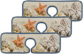 Guard Absorbent Bestwell Sea Sinkmat Beach Washable Bath Summer Kitchen Splash Countertop Sink 3PCS Faucet Mat, Catcher, Microfiber Starfishes Mats Drying Drip