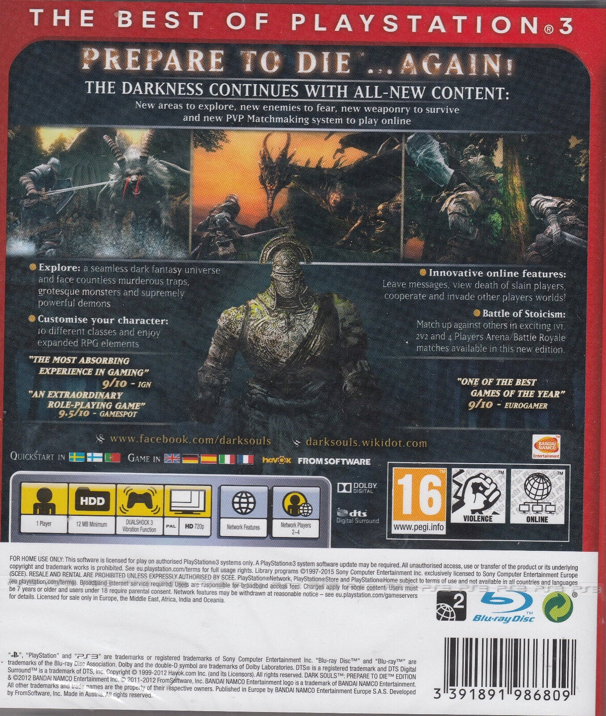 PlayStation 3 NewFactory to Die Edition Dark Prepare Sealed Brand Souls PS3 Sony