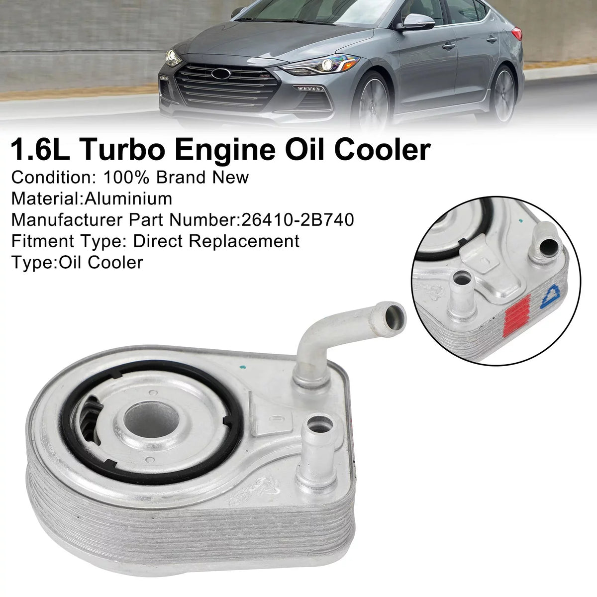 13-20 Sonata Oil Elantra Tucson Engine 1.6L For 26410-2B740 Veloster Kona Cooler