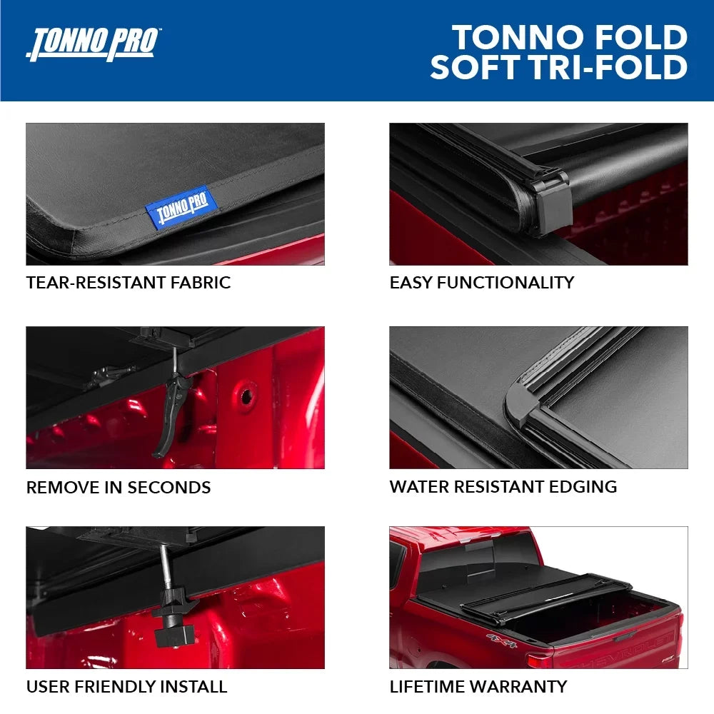 Bed Folding Ranger Soft 2023 6' Truck | 2019 (72.7") Tonno 1" Ford - | Pro Bed Fold, Tonneau 42-318 Fits Cover Tonno