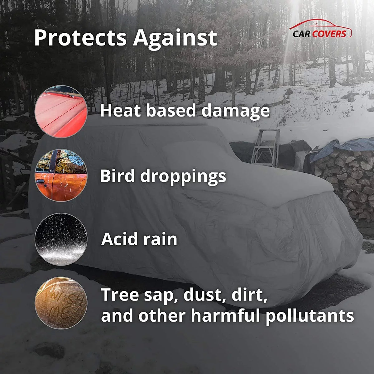 '- Rain, Cab Hail, & Lock, Wind Indoor Sun Cable - Bag Ford Shell Weatherproof & F-Series - Outdoor with Straps Color Gray Snow, 1990-2021 Truck Theft Cover Regular & 6.5' Compatible Outdoor