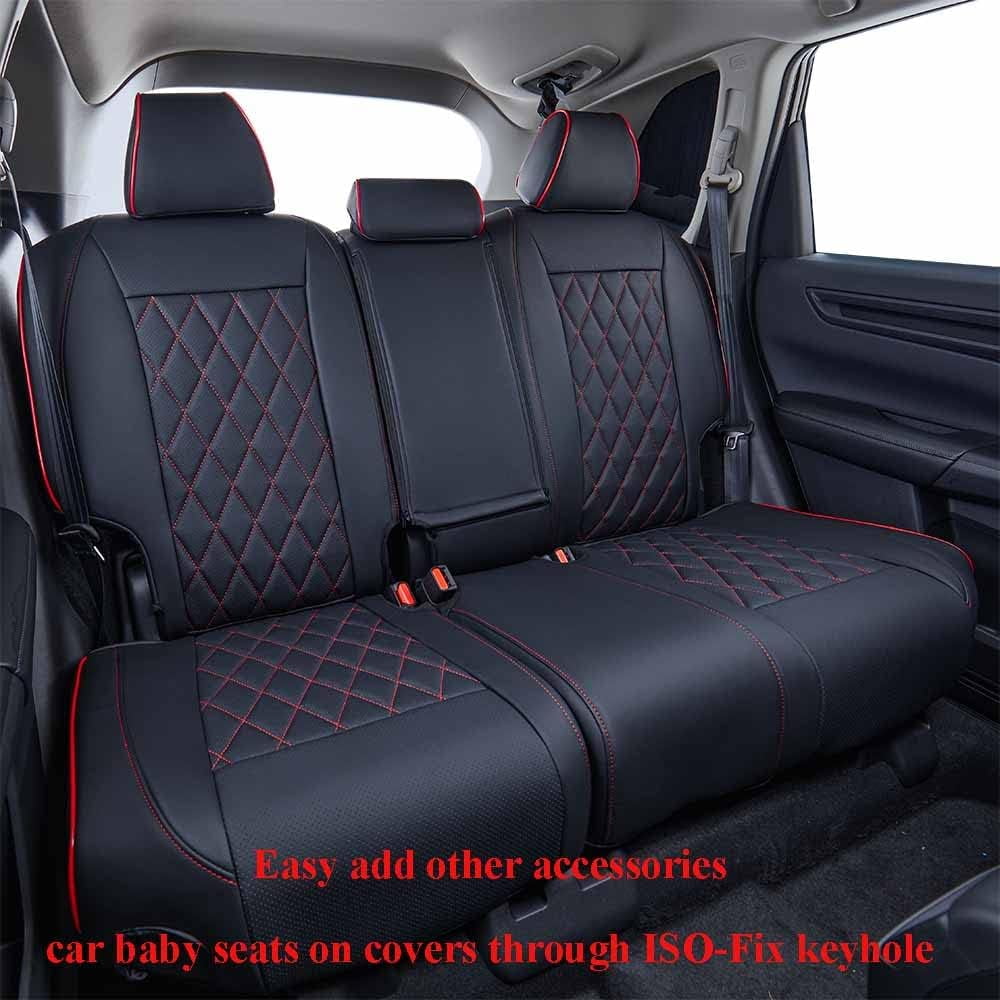 Full 2019 Seat Piping) Covers for with HRV EKR Leatherette(Black Sport,EX,EXL,Touring Set Honda 2021 HRV - 2022 Custom Red Fit Car 2020