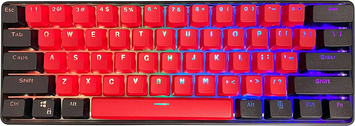 Pro Gaming Keyboard BRED 60% RGB (Silver Keyboard - Mechanical Kraken Speed Switches) Edition 60