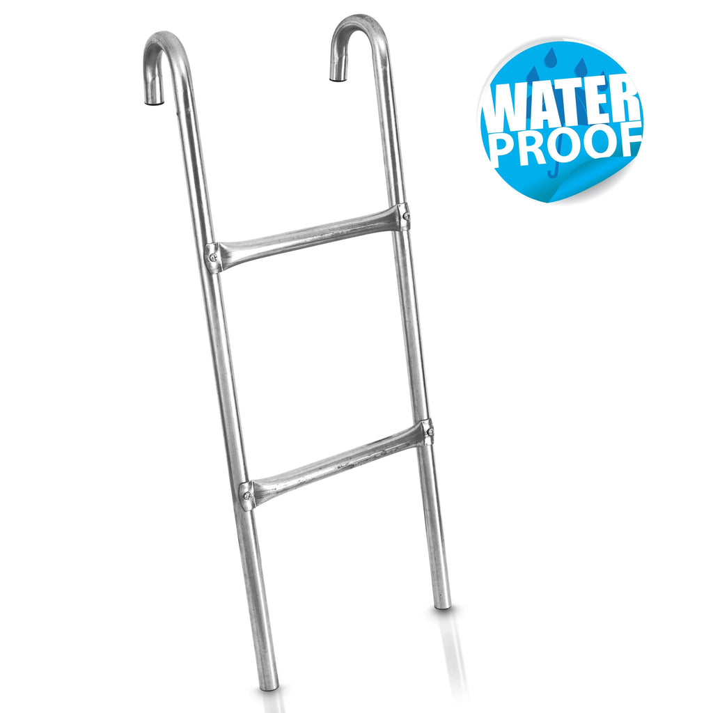 Access 2 Ladder Trampoline Climbing Galvanized SereneLife 4.7 Steel Resistant Weather - Step inch.