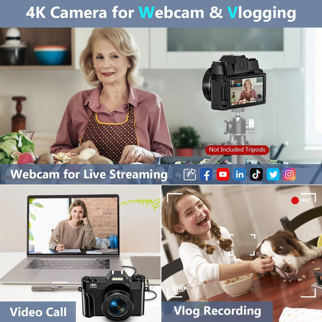 with 48MP Card Camera Batteries 4K Youtube Camera and Camcorder 32GB Vlogging Camera Video MARVUE for 30FPS Digital SD Video 2