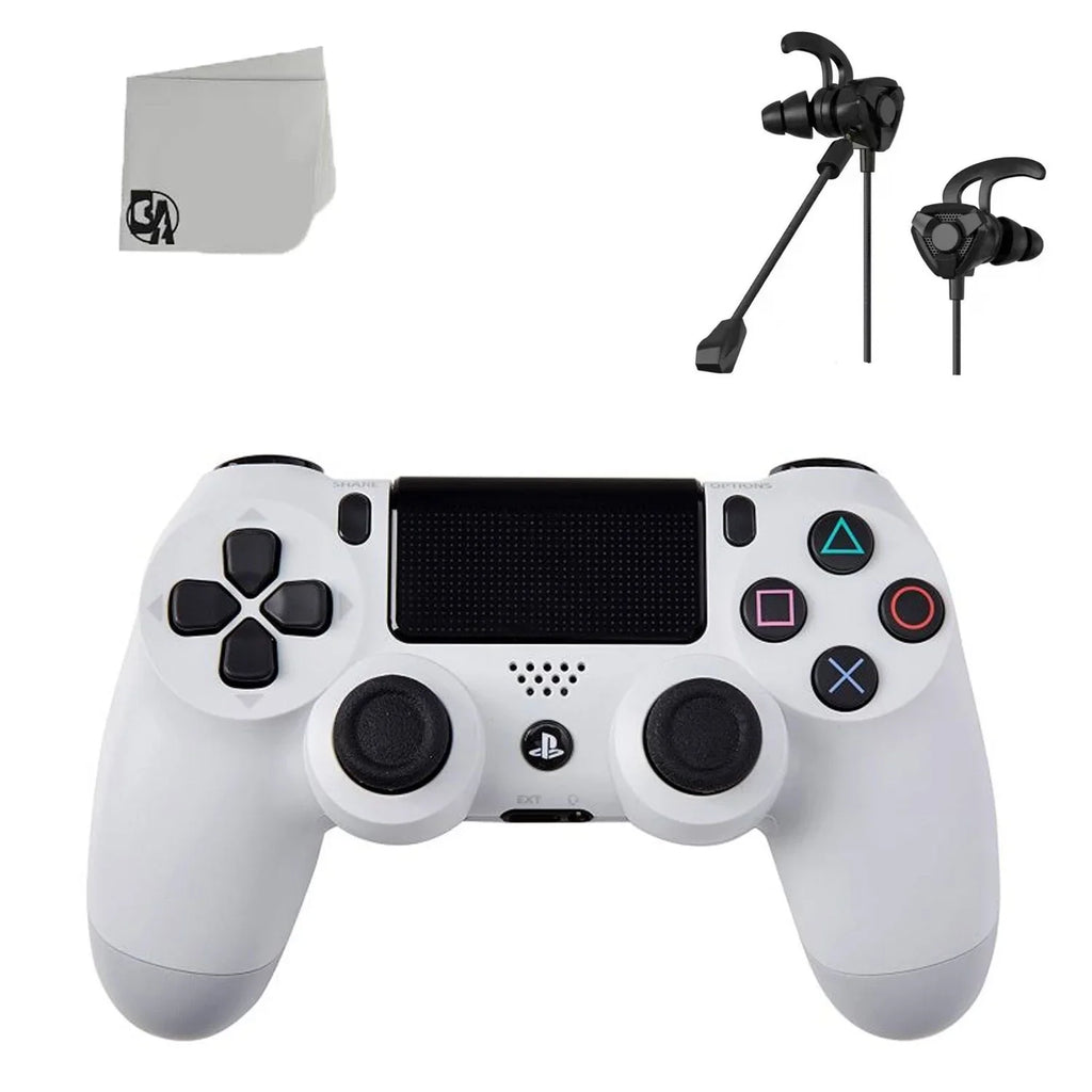 New Earbuds Wireless - PS4 DualShock With Included BOLT - Like Bundle White Controller AXTION