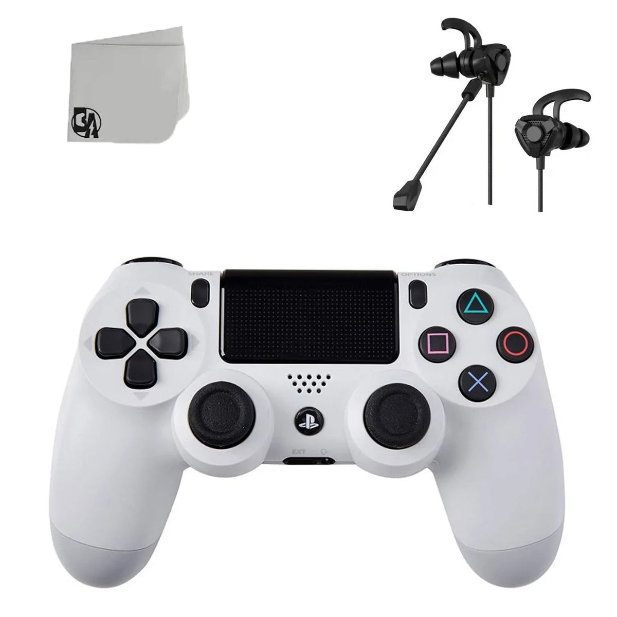 New Earbuds Wireless - PS4 DualShock With Included BOLT - Like Bundle White Controller AXTION