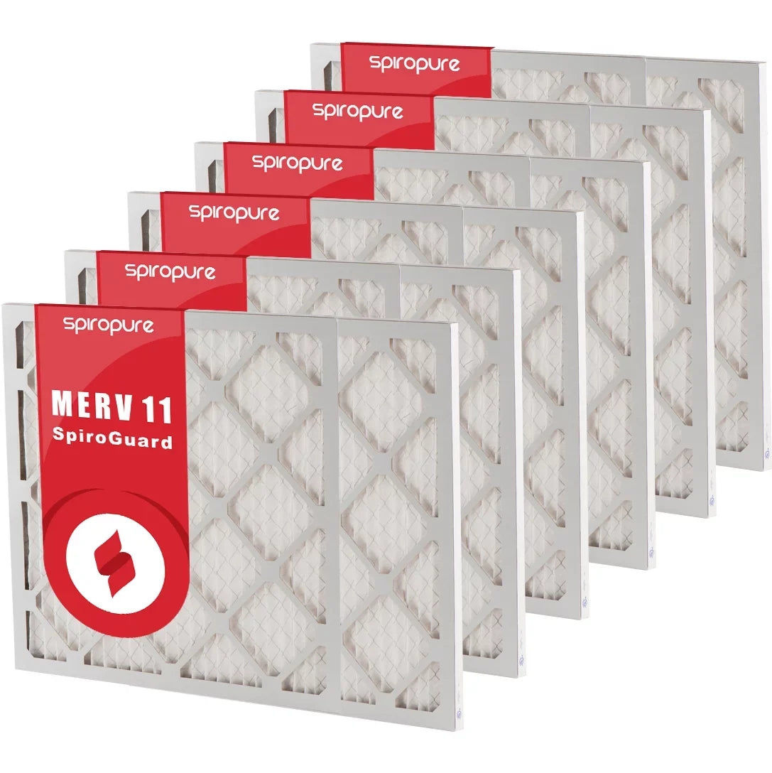 Air 11 - 24.63x31.63x1 in Filter (6 SpiroPure Made Filters USA MERV Pack) Pleated