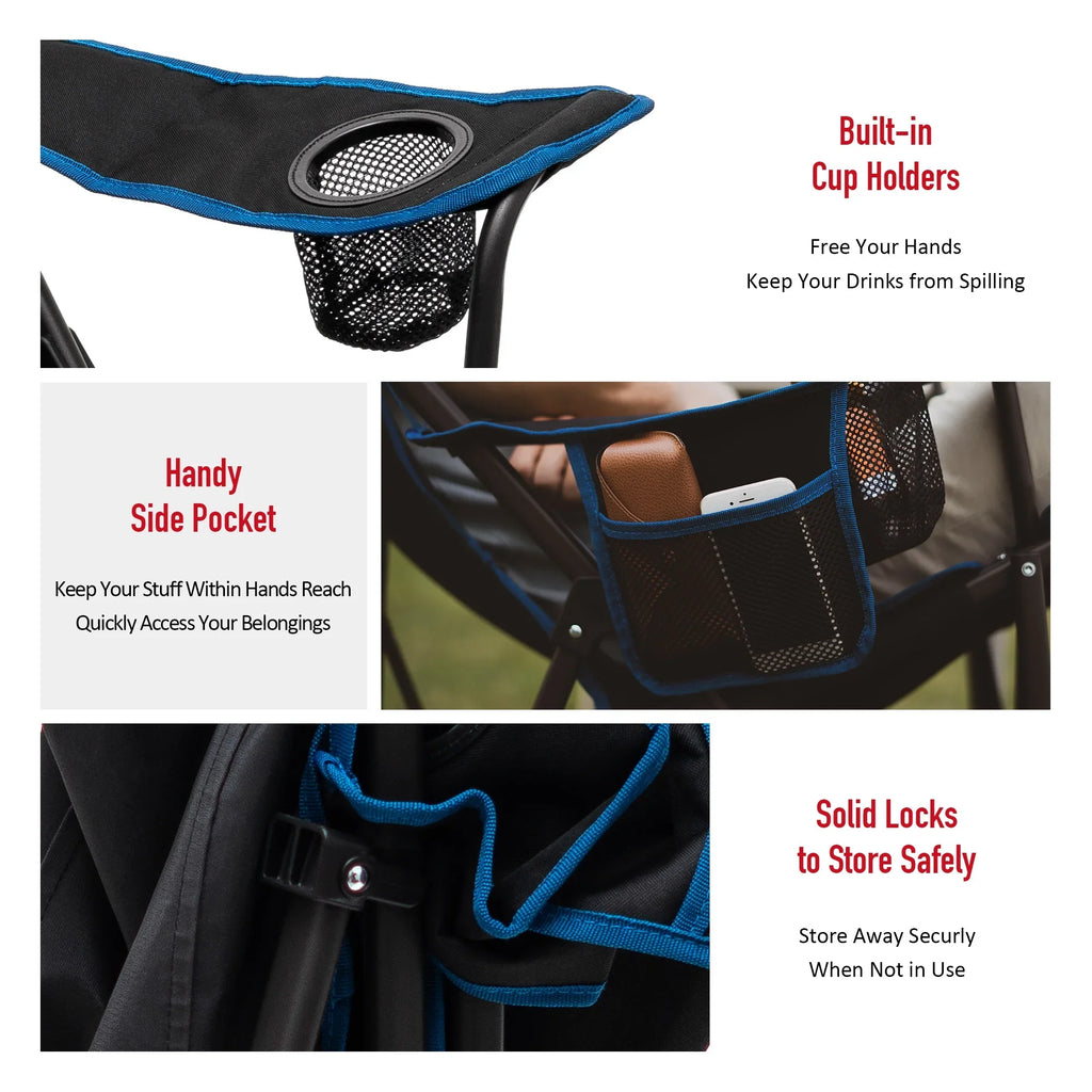 1 comfort Chair and your 17.2 Pockets - - - on adventures! strength with Camping Side outdoor Oversized Enjoy