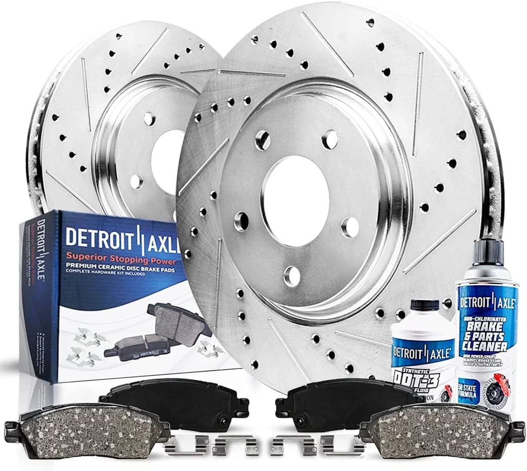 '- Brake Allure Brakes Kit for Rotors Axle Limited Equinox Buick Terrain LaCrosse Ceramic Chevy Pads Front GMC Brake Regal Detroit 9-5 & Drilled Slotted Impala Malibu 12.64" Rotor Replacement: