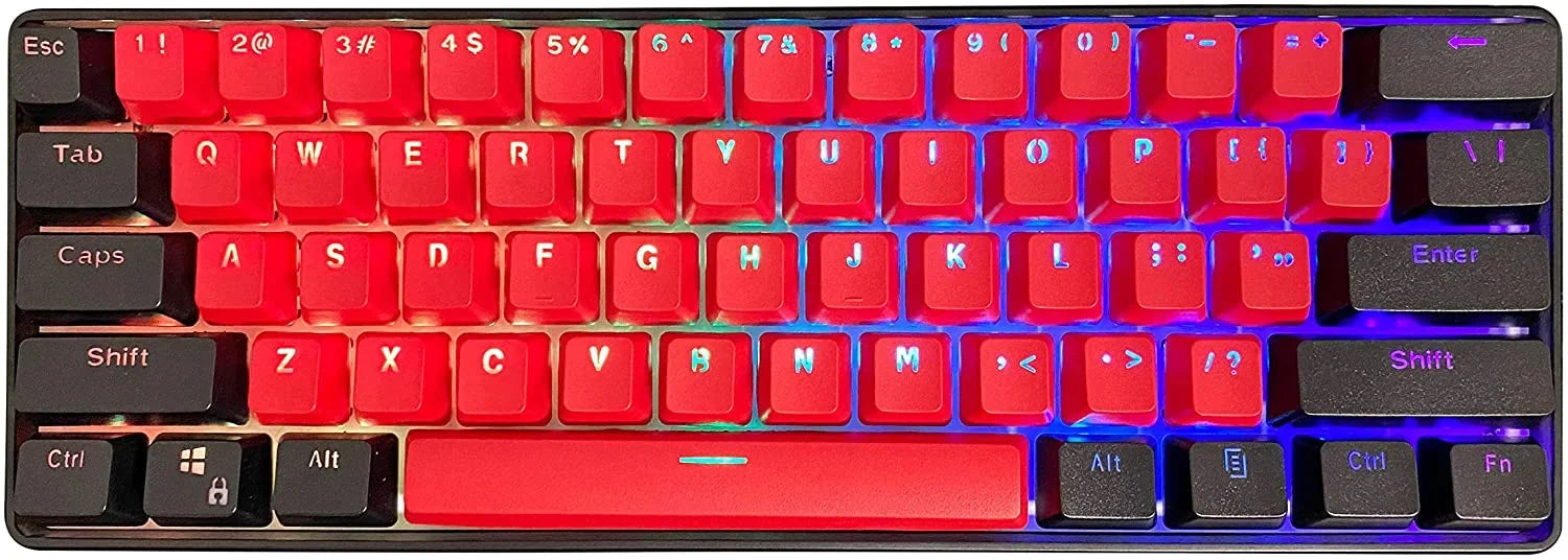 Pro Gaming Keyboard BRED 60% RGB (Silver Keyboard - Mechanical Kraken Speed Switches) Edition 60