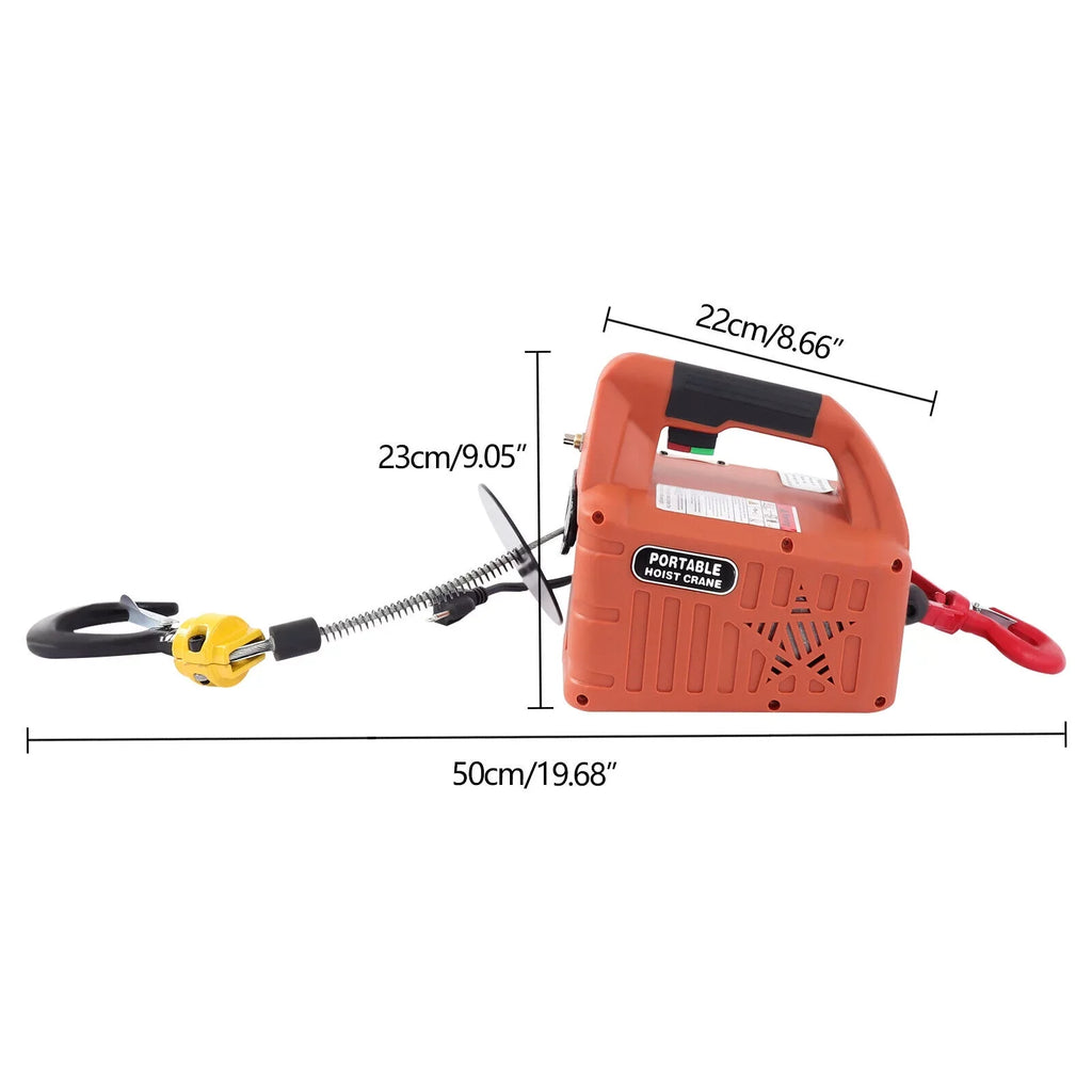 1100lbs Remote Wireless 3in1 Hoists Lift Portable TFCFL Crane Winch Electric