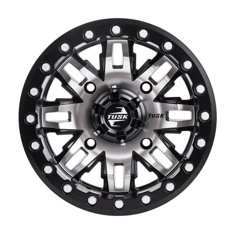 '+ 2 YAMAHA Teton Tusk Wheel Sport 1000 4/156 Machined/Black 4.0 3.0 2022 RMAX 14x7 Beadlock Wolverine For