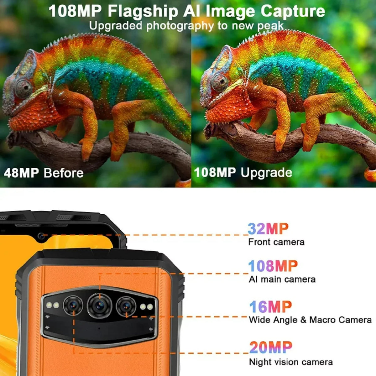 108(MP) Rugged 5G Vision, 12, Unlocked, Triple Android DOOGEE NFC, Phone V30 Smartphone(2023) Camera, (Refurbished) Restored Night OTG 15GB+256GB Rugged