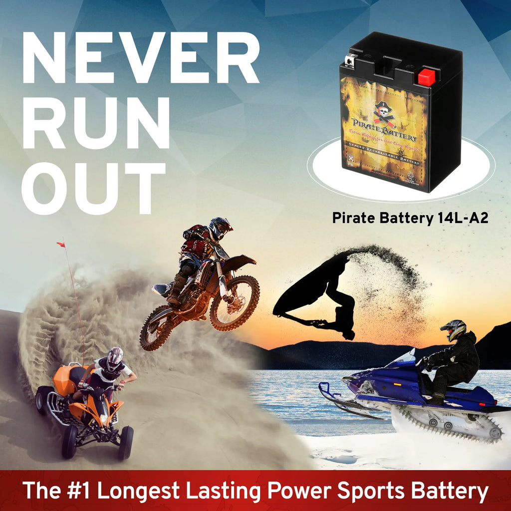 Volts,14 for Snowmobile Arctic Efi Battery Yb14l-a2 Wildcat Cca) 190 (14l-a2 1993 Ah, Pirate 12 Battery Cat